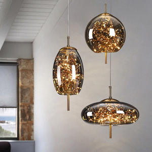 Lámpara colgante LED moderna nórdica, diseño de cristal colgante para interiores, bola de cristal dorada, Ángulo de haz ajustable, altura, hogar grande, negro, ODM - Product Image 2