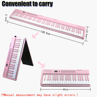 Piano numérique pliable 88 touches, clavier électronique Type-C, 80 démos, 200 sons, rythmes, fonction d'enseignement, métronome, pour débutants et étudiants