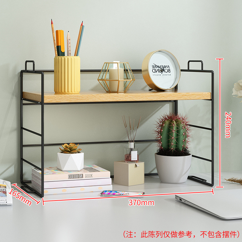 Single layer --- black frame, natural wood color