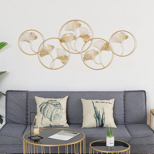 Décoration murale en <span class=keywords><strong>métal</strong></span> moderne et créative de luxe, feuilles, cercles, café, restaurant, salon - Product Image 2