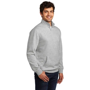 Sweat-shirt d'hiver chaud à col zippé uni, en tissu polaire épais de haute qualité, directement de l'usine, pour hommes - Product Image 6