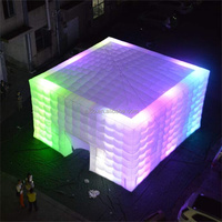 Dôme de fête gonflable de qualité commerciale, imperméable et résistant au vent, pour événements en plein air, avec éclairage LED