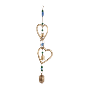 Campanelle e Cuori con Perline di Vetro, Carillon a Vento per Decorazione Esterna di Giardini, Patio, Portico e Cortile - Product Image 1