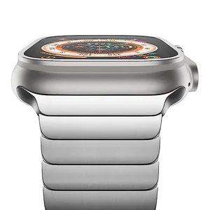 Ремешок для часов Eraysun ультра регулируемый роскошный Магнитный сетчатый металлический ремешок для часов i Watch Series 8/7/6 нержавеющая сталь браслеты для Apple