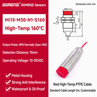 Capteur de proximité inductif Domenzi M30, série résistante à la chaleur pour haute température, 15 mm, NPN NO, IP67, 160°C, non encastré