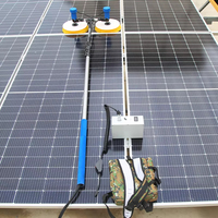 Robot de nettoyage de panneaux solaires à double tête, machine de nettoyage de vitres, télécommande, batterie au lithium, nettoyage à sec/à l'eau