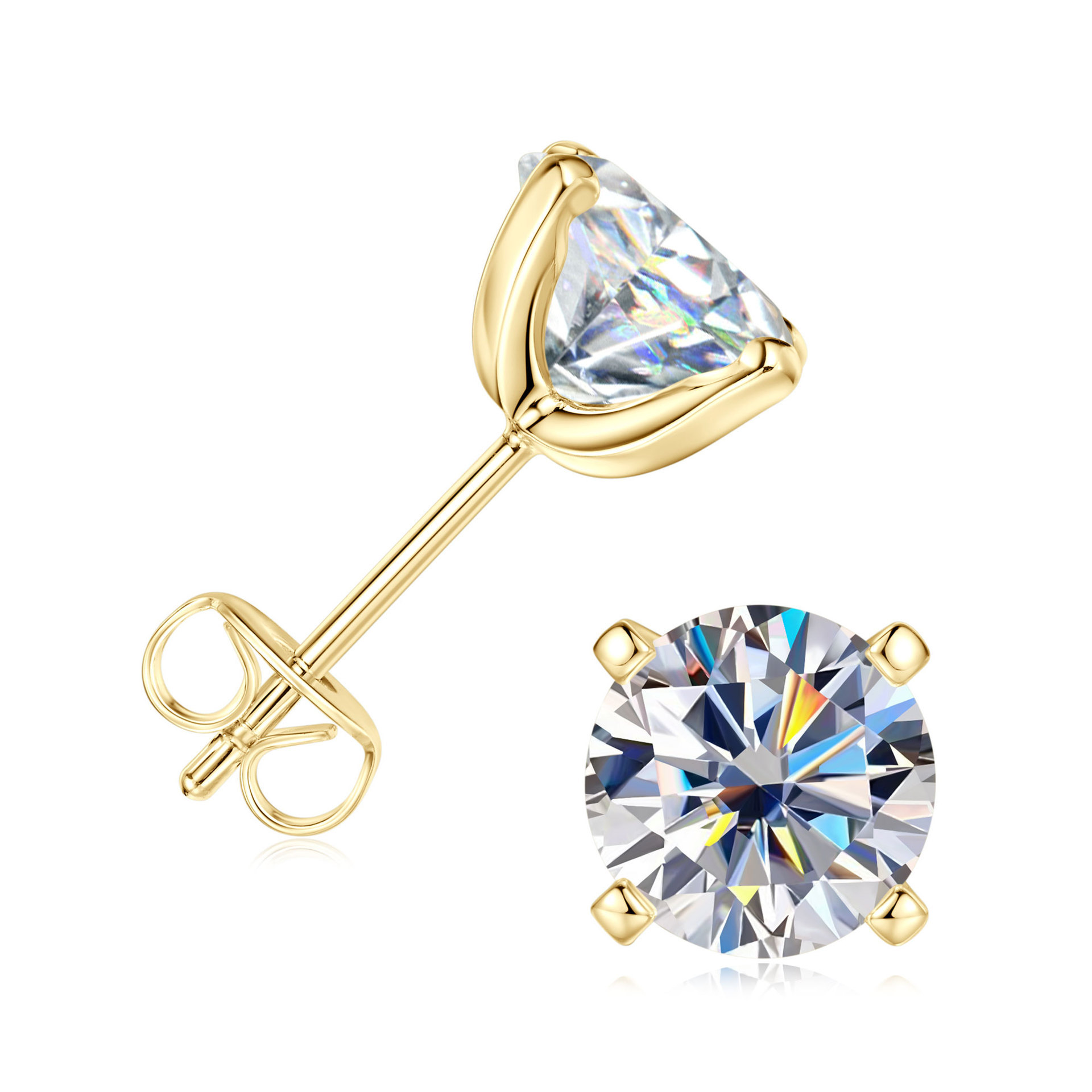 Moissanite 2ct GRA Certificate  Gold Plated