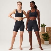 Shorts de cycliste décontractés pour femme, taille haute, coupe skinny, croisés, respirants, séchage rapide, extensibles, pour l'été et le yoga