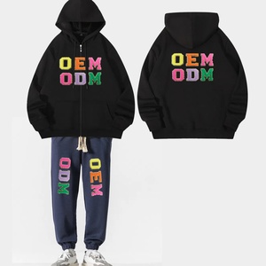 เสื้อฮู้ดซิปปักลายคุณภาพสูง ทรงโอเวอร์ไซส์ หนานุ่ม สปอร์ต สีพื้น มีกระเป๋า สำหรับผู้ชาย แบบสั่งทำพิเศษ สำหรับฤดูใบไม้ร่วง - Product Image 4