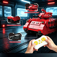 DK 90003 MOC Tanques Rojos, Vehículo Blindado, Kits de Modelos de Ladrillos, Ensamblaje de Vehículos, Regalos Coleccionables de Escritorio, 1618 Piezas, Juegos de Bloques de Construcción
