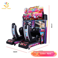 Golden Hand Outrun Twins, jeu de course automobile d'arcade biplace pour deux joueurs, simulateur 4D, machine à monnayeur, en métal, japonais, anglais