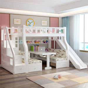 Wholesale Solid Wood Furniture Wood Double <strong>Bunk</strong> <strong>Bed</strong> Sexy Double <strong>Bed</strong> With <strong>Slide</strong> - Product Image 4