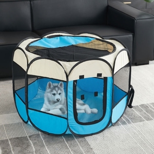 Corralito Plegable Octagonal para Mascotas, Material Oxford, Jaula para Perros y Gatos con Cierre de Cremallera, Bandeja de Plástico Portátil, Transportín para Mascotas - Product Image 5