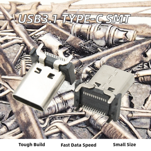 Conector USB 3.1 Tipo C Vertical de 24 Pines SMT, Socket Knight H12.0 con Convertidor Macho Perpendicular, Conector Hembra USB 3.1 - Product Image 2