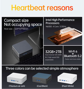 Mini PC de poche Intel N6000 4/8/16/32GB DDR4 3200Mhz 4K TV Box Nouveau Mini ordinateur de bureau de jeu Win 11 16GB utilisé SSD Office Wifi6 - Product Image 3