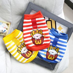 Chaleco para perro con forro polar a rayas y estampado de patatas fritas, rojo y blanco, para mascotas, uso en exteriores - Product Image 2