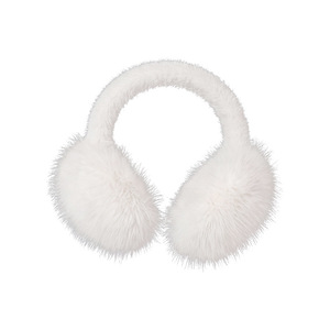 Plush Earmuffs White Long Haired Style 18.5x17.5x10cm Warm Winter Accessory For Students Cycling Travel - Product Image 4