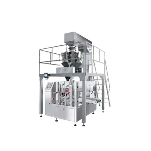 ZOMUKIKAI Automatic Premade Rotary Nitrogen Flush Egg Roll Zipper Bag Weighing Filling Sealing food doypack packing machine