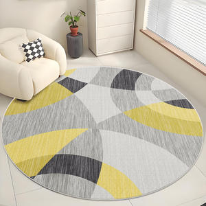 Tapis géométrique rond de luxe imitation cachemire, tapis décoratif pour salon et chambre - Product Image 2