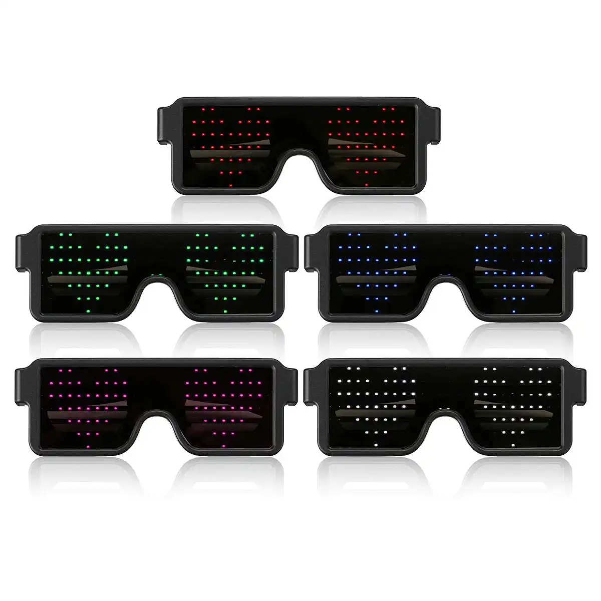 Rave Led gafas de carga USB luminoso gafas 8 diferentes luz gafas de fiesta de Halloween de vacaciones