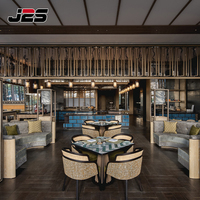 Ensemble de mobilier de restaurant commercial en bois, design d'intérieur de banquet d'hôtel, table et chaises modernes de luxe sur mesure J2S
