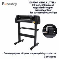 Plotter de corte de vinilo KI-720A de 720 mm (28 pulgadas) con alimentación de 630 mm, corte manual de contorno, motor paso a paso, Signmaster para la creación de pegatinas, calcomanías y letreros.
