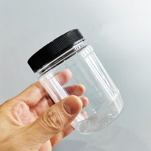 8oz 250g <strong>250ml</strong> Plastic <strong>Peanut</strong> <strong>Butter</strong> Storage Container PET Clear Food <strong>Jars</strong> With Black Custom Lids for <strong>Peanut</strong> Sauce