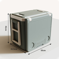 Table et tabouret de refroidisseur de glace pliants en plastique de grand volume portatif populaire de 32L pour le camping avec la poignée et les roues
