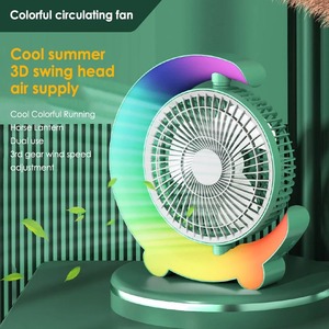 Nouveau mini ventilateur portable, recharge USB, silencieux, avec lumières LED, ventilateur de camping, vent puissant, adapté à la maison, au bureau et à l'école - Product Image 6