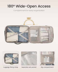 Sacs de voyage approuvés par la TSA pour les voyages d'une nuit, 40L/50L/56L, sacs de voyage pour le week-end, sacs de voyage d'affaires, sac à dos de voyage pour ordinateur portable 17 pouces avec 3 cubes de rangement - Product Image 4