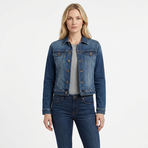 Chaqueta Vaquera de Invierno para Mujer, Elegante y de Alta Calidad, con Cuello Mandarín, Botones de Cuerno, Resistente al Viento, Transpirable y de Secado Rápido - Product Image 1