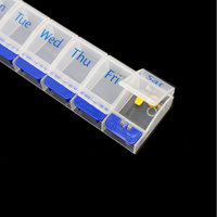 Vente en gros OEM Personnaliser Logo Impression Médecine en plastique Pilule Boîte de rangement 7 jours Comprimés médicaux Capsule Vitamines Organisateur
