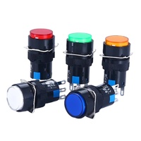 Interrupteurs à bouton-poussoir en plastique 16MM 5V 12V 24V 220V 1NO1NC/2NO2NC, à maintien, momentanés, avec LED, carrés ou ronds