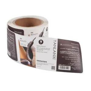 Uv Custom Size Copper Sheet Paper Skin Care Private Label Adhesive Roll Bottle Label Sticker Printing