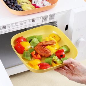 Assiettes carrées pour fruits 78-9 pouces, compatibles micro-ondes, résistantes aux chutes, couleur unie, pour servir les aliments - Product Image 3