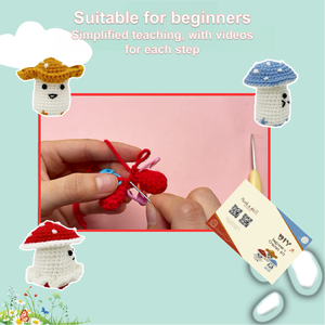Kit de Material para Hacer un Llavero de <span class=keywords><strong>Muñeca</strong></span> de Hongo de Ganchillo Hecho <span class=keywords><strong>a</strong></span> Mano, Adorno de Escritorio de Apoyo Emocional, Figura de Regalo y Decoración para el Hogar - Product Image 3
