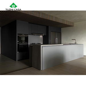 Îlot de cuisine TUZHI <span class=keywords><strong>CASA</strong></span> écologique, extensible, mobile, en <span class=keywords><strong>bois</strong></span>, marbre, fibre de verre, acier inoxydable, avec armoires, robinet - Product Image 2