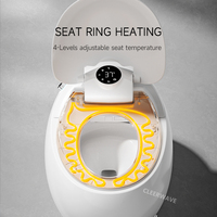 WC intelligent électrique monobloc en céramique dorée avec bidet intégré, siphon en S inclus, télécommande et cuvette automatique intelligente