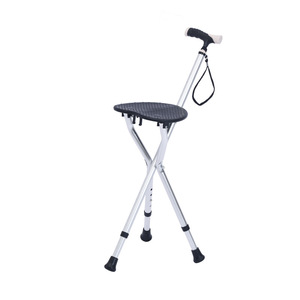 Tabouret en alliage d'aluminium avec siège de massage antidérapant, léger, télescopique, pliable à trois pieds, pour personnes handicapées - Product Image 2