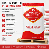 Sac d'alimentation de haute qualité de 25 kg, grand sac d'emballage pour volailles résistant à l'humidité, sac tissé laminé en PP pour l'alimentation animale (porcs, poulets)