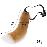 Nouvelle queue de renard artisanalette pour cosplay d'Halloween, accessoire de queue d'animal pliable et ajustable pour hommes et adultes