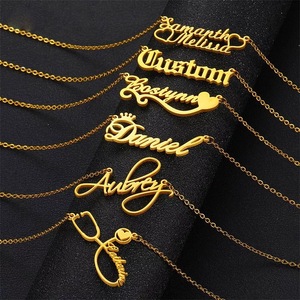 2025 Fashion Trendy Stainless Steel Engraving Custom Personalized <strong>Necklace</strong> - Product Image 2