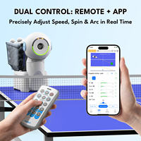 Robot de tennis de table intelligent Dora Smart |   Contrôle par application |   260 balles à alimentation automatique |   Machine d'entraînement au ping-pong portable pour la maison et l'école