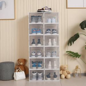 Cajas de zapatos de almacenamiento de plástico con embalaje de logotipo para zapatos de zapatillas organizador de zapatos de almacenamiento grueso - Product Image 6