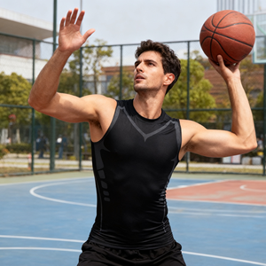Camiseta Deportiva de Compresión para Hombre, Camiseta sin Mangas de Secado Rápido para Correr, Camiseta Deportiva Activa sin Mangas para Hombre - Product Image 3