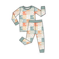 Piyama Anak Motif Bunga Bambu Lengan Panjang Terbaru, Setelan Baju Tidur Dua Potong untuk Anak-Anak