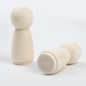 ตุ๊กตาไม้ 70x28 มม. สีธรรมชาติ งานฝีมือ DIY สำหรับเด็ก อุปกรณ์ตกแต่งบ้าน - Product Image 3