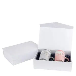 纯白色铜版纸磁性礼盒个性陶瓷马克杯盒生日礼盒