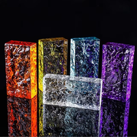 Briques de verre dépoli colorées solides populaires blocs de construction thermofusibles à bord lisse pour hall d'entrée intérieur/extérieur d'hôtel de gymnastique