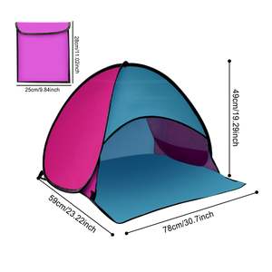 Großhandel 1 Person Polyester Uv50 Beach Shade Zelt Sofortige Kopf bedeckung Custom ized Logo Pet Small Pop Up Zelt - Product Image 2